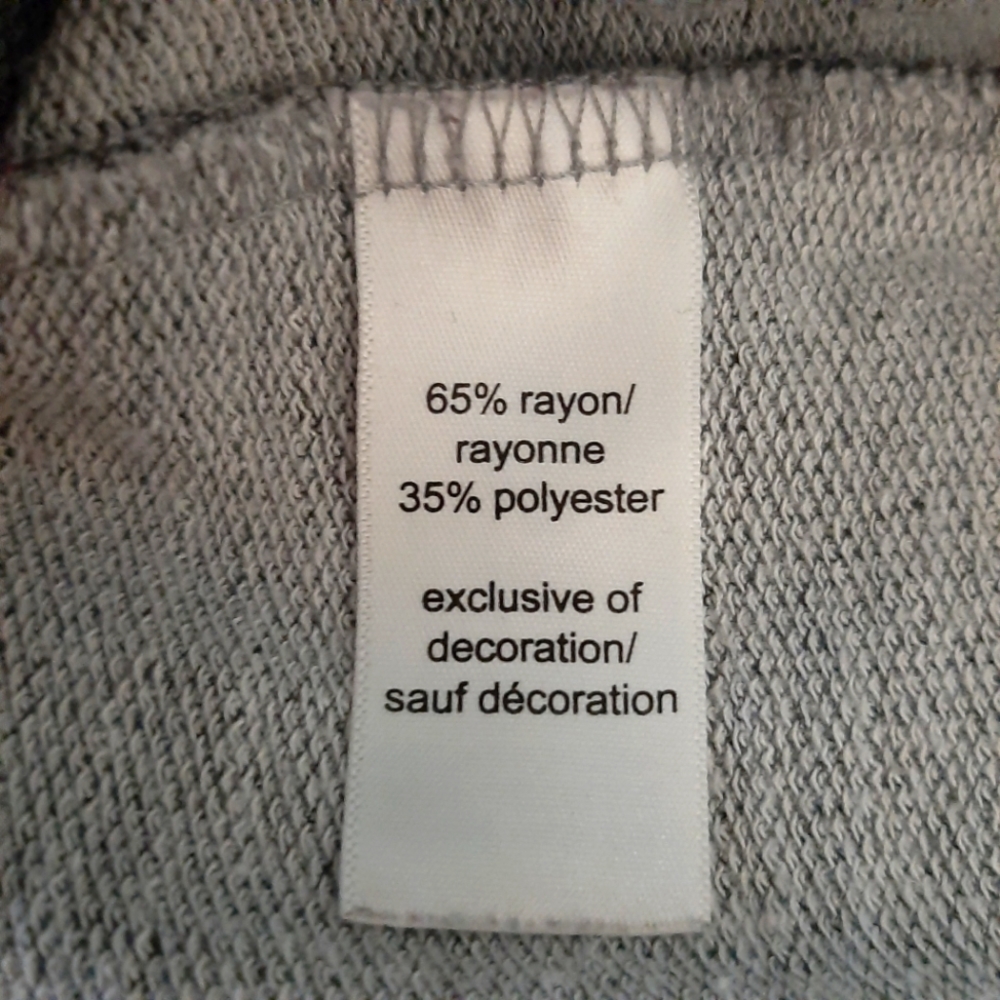 Maurices  # Dog mom sweater, Grey, w/ pink and white strips on sleeve, sz Large - Picture 5 of 6